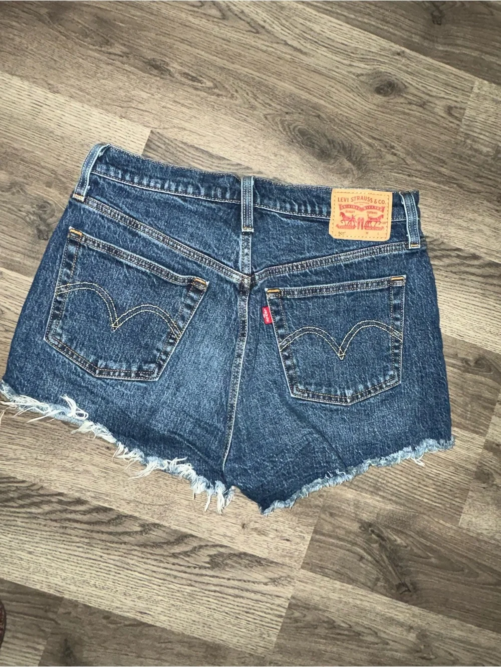 Levi's Distressed Blue Denim Cutoff Shorts